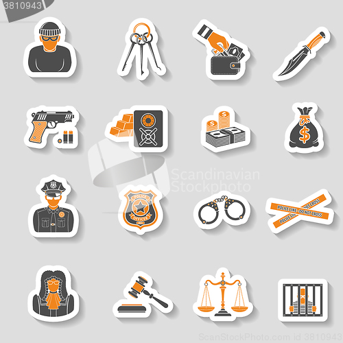 Image of Crime and Punishment Icons Sticker Set