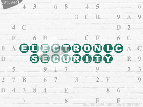 Image of Security concept: Electronic Security on wall background