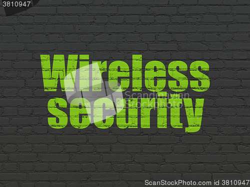 Image of Safety concept: Wireless Security on wall background