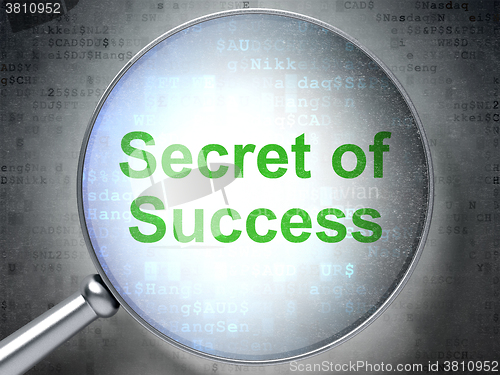 Image of Business concept: Secret of Success with optical glass
