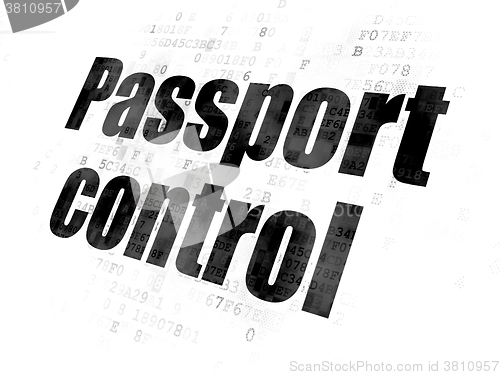 Image of Vacation concept: Passport Control on Digital background