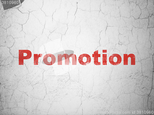 Image of Marketing concept: Promotion on wall background