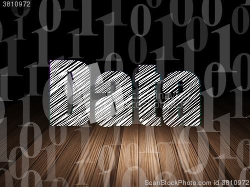 Image of Data concept: Data in grunge dark room