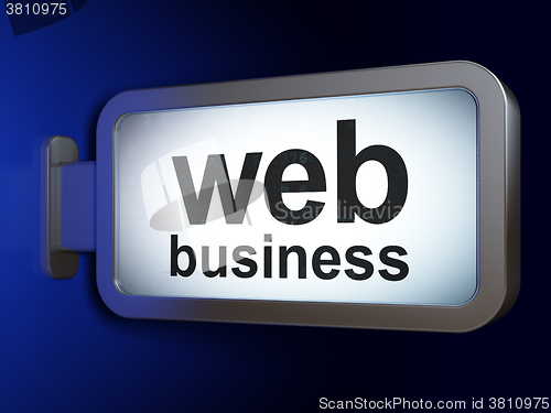 Image of Web development concept: Web Business on billboard background