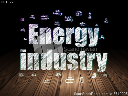 Image of Manufacuring concept: Energy Industry in grunge dark room