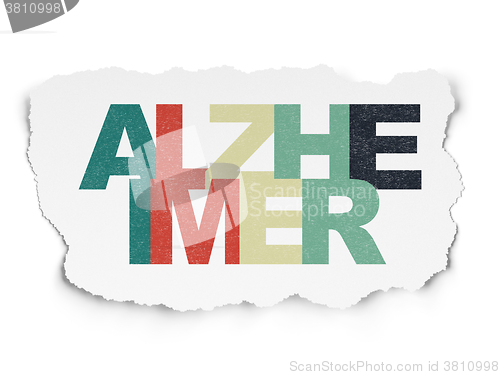 Image of Healthcare concept: Alzheimer on Torn Paper background