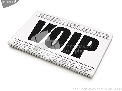 Image of Web design concept: newspaper headline VOIP