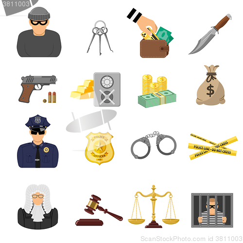 Image of Crime and Punishment Flat Icons