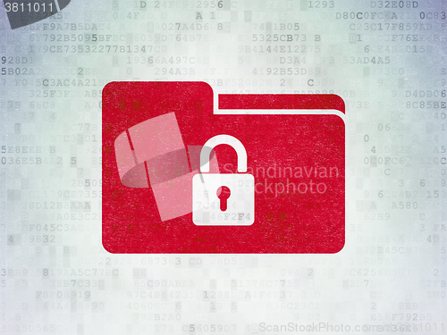 Image of Business concept: Folder With Lock on Digital Paper background