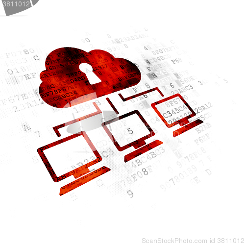 Image of Cloud networking concept: Cloud Network on Digital background