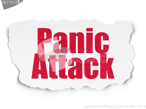 Image of Health concept: Panic Attack on Torn Paper background