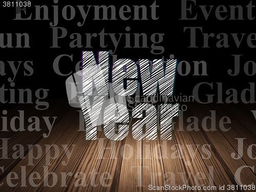 Image of Holiday concept: New Year in grunge dark room