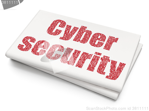 Image of Safety concept: Cyber Security on Blank Newspaper background