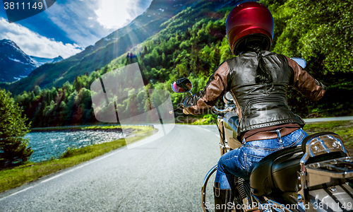 Image of Biker girl First-person view