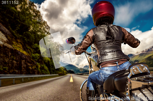 Image of Biker girl First-person view