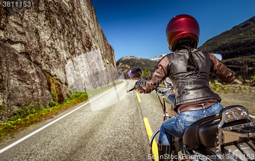 Image of Biker girl First-person view