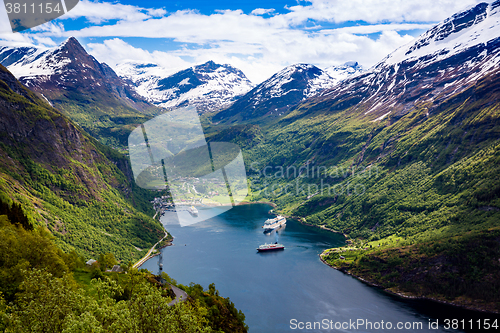 Image of Geiranger fjord, Norway.