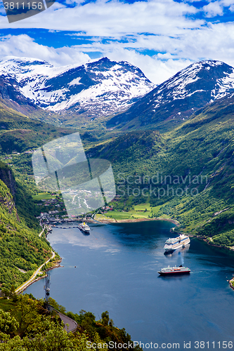 Image of Geiranger fjord, Norway.