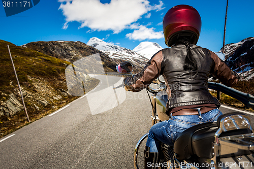 Image of Biker girl First-person view