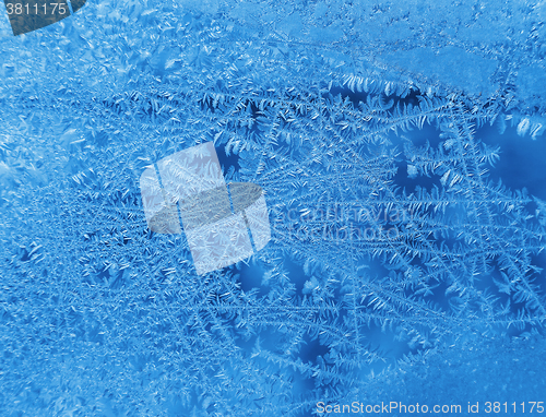 Image of Ice pattern on winter glass