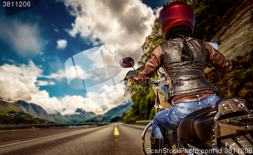 Image of Biker girl First-person view