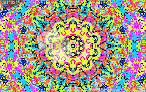 Image of Bright abstract concentric mosaic pattern