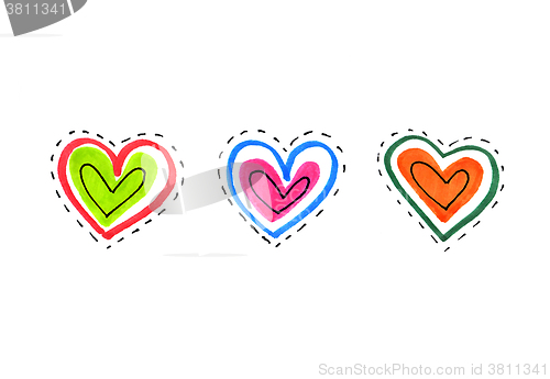 Image of Abstract bright hearts