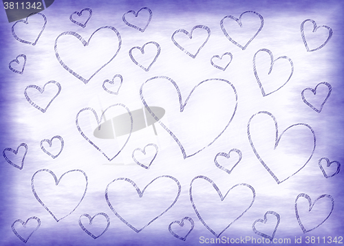 Image of Lilac background with abstract hearts