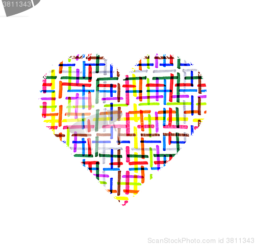 Image of Abstract love symbol with bright color pattern 