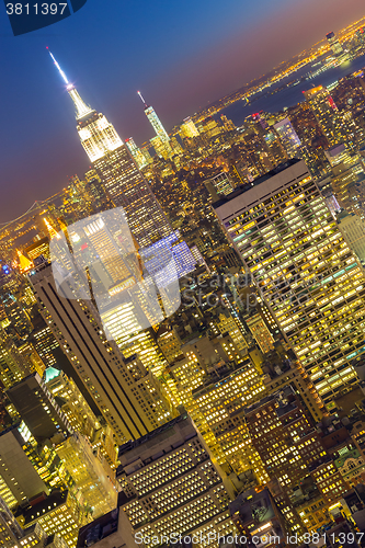 Image of New York City Manhattan downtown skyline.