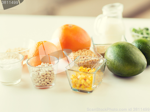 Image of close up of food ingredients on table
