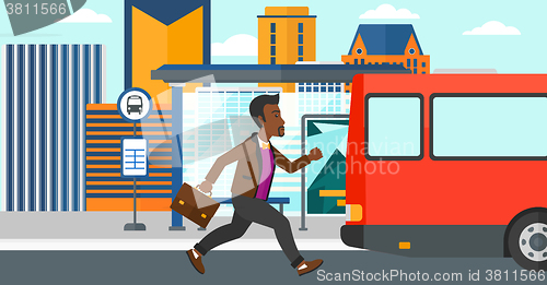 Image of Man missing bus.