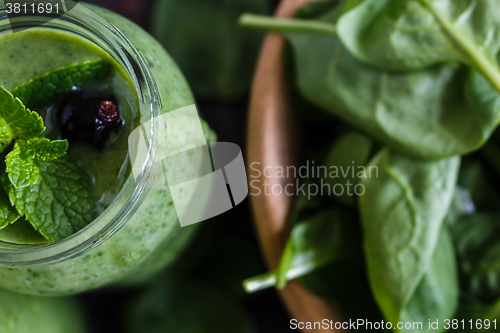 Image of Green smoothie in the jar