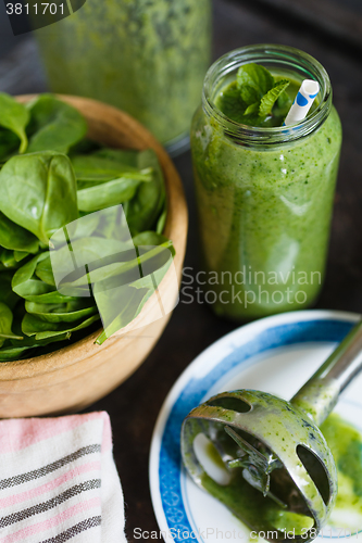 Image of Green smoothie in the jar