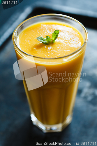 Image of orange smoothie in the glass