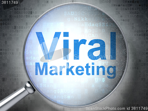 Image of Advertising concept: Viral Marketing with optical glass