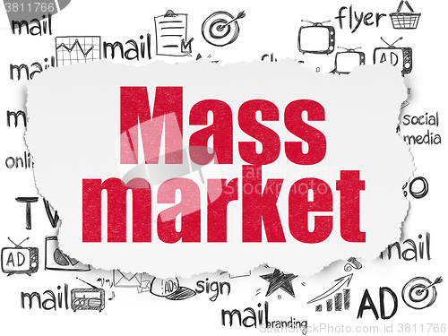 Image of Marketing concept: Mass Market on Torn Paper background