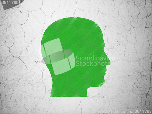 Image of Business concept: Head on wall background