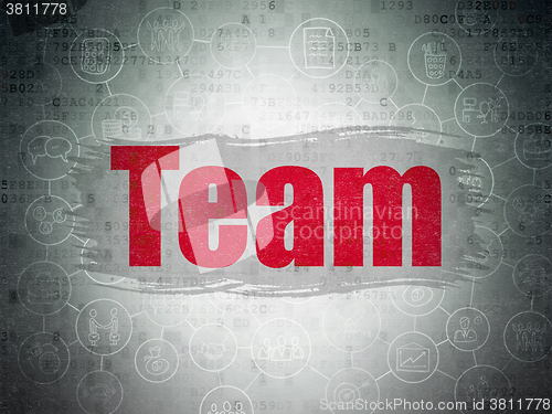 Image of Finance concept: Team on Digital Paper background
