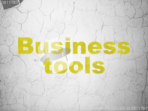 Image of Business concept: Business Tools on wall background