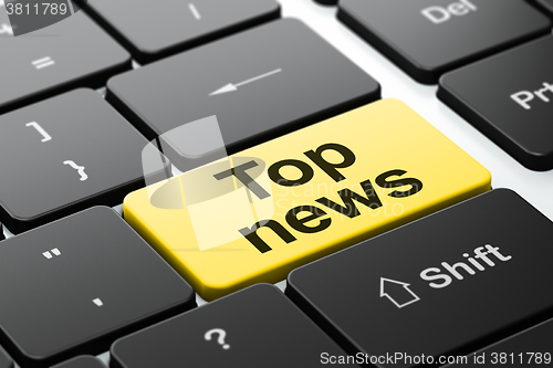 Image of News concept: Top News on computer keyboard background