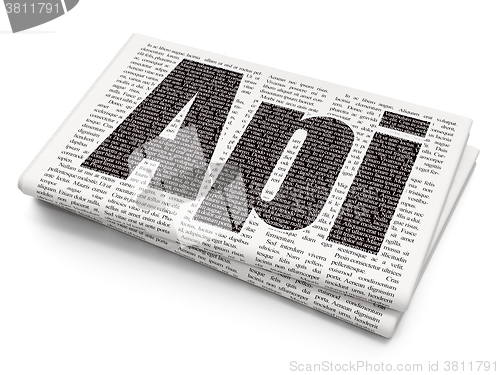Image of Software concept: Api on Newspaper background
