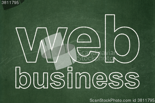 Image of Web design concept: Web Business on chalkboard background