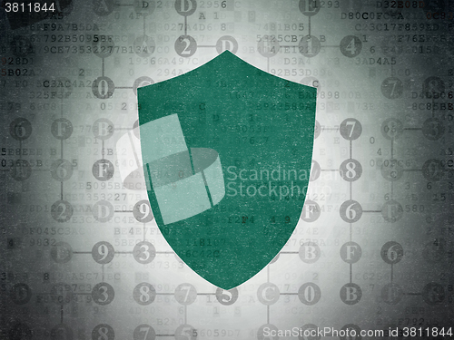 Image of Safety concept: Shield on Digital Paper background