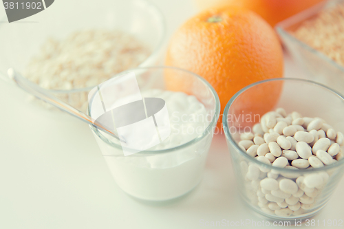 Image of close up of food ingredients on table