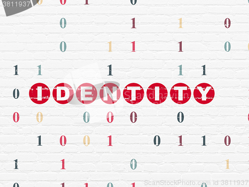 Image of Security concept: Identity on wall background