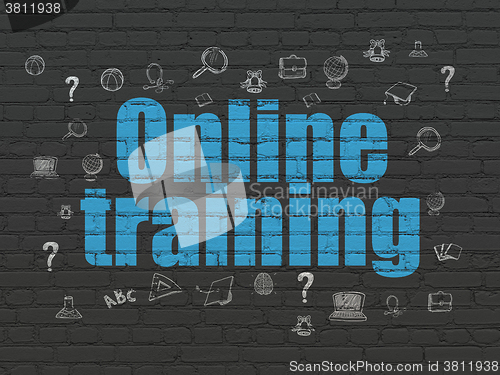 Image of Education concept: Online Training on wall background