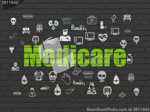 Image of Healthcare concept: Medicare on wall background