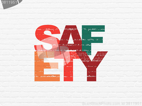 Image of Security concept: Safety on wall background