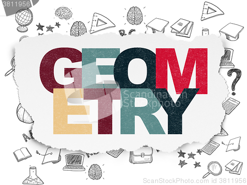 Image of Learning concept: Geometry on Torn Paper background